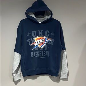 OKC Thunder Navy and Gray Hoodie